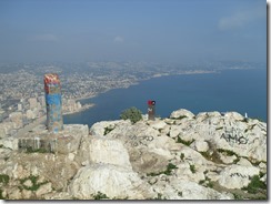 De top van Penon del Ifach (332 m.)